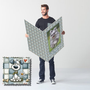 Cute Patchwork Dog Pattern for Dog Mom Card