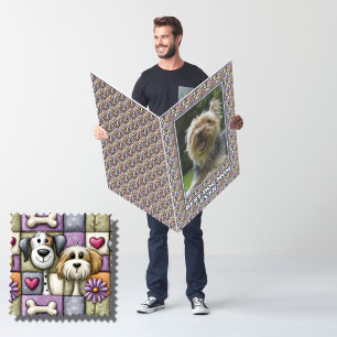 Cute Patchwork Dog Pattern for Dog Mom Card