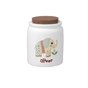 Cute Patchwork Elephant Candy Jar