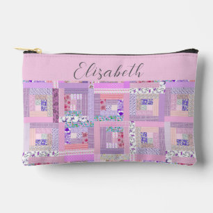Cute Patchwork Quilting Themed Custom Project Accessory Pouch