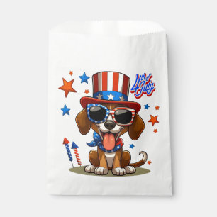 Cute, patriotic 4th of July dog/puppy Favor Bag