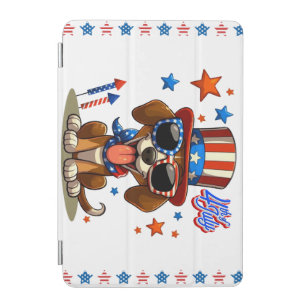 Cute, patriotic 4th of July dog/puppy iPad Mini Cover