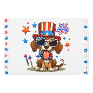 Cute, patriotic 4th of  July dog/puppy Metal Print