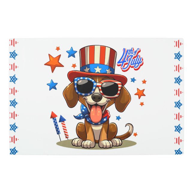Cute, patriotic 4th of  July dog/puppy Metal Print (Front)