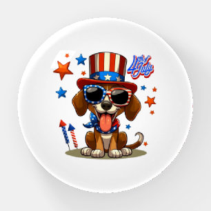 Cute, patriotic 4th of July dog/puppy Paperweight