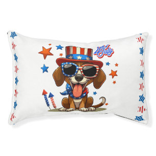 Cute, patriotic 4th of July dog/puppy Pet Bed