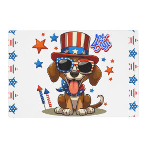 Cute, patriotic 4th of July dog/puppy Placemat