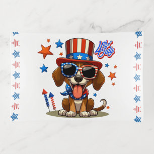 Cute, patriotic 4th of  July dog/puppy Trinket Tray