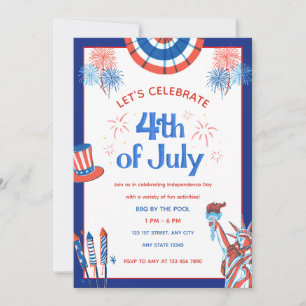 Cute Patriotic 4th of July Invitation
