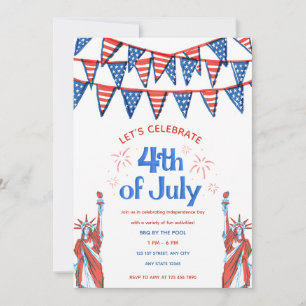 Cute Patriotic 4th of July Invitation