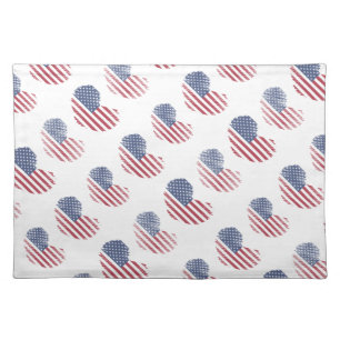 Cute Patriotic American Flag Cloth Placemat