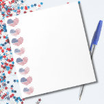 Cute Patriotic American Flag Notepad<br><div class="desc">Cute little patriotic print for the ladies! Features a pattern of scratched or rustic looking American Flag hearts to make up a fun red, white, and blue image! Great for 4th of July, Veteran's Day, Memorial Day, and any other patriotic event. Or just for our American loving patriots! American Flag...</div>