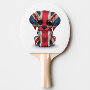 Cute Patriotic British Flag Puppy Dog Ping-Pong Paddle