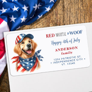 Cute Patriotic Dog 4th Of July Return Address Label