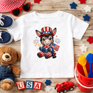 Cute Patriotic Donkey Baby T-Shirt