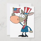 cute patriotic donkey cartoon democrat (Front)
