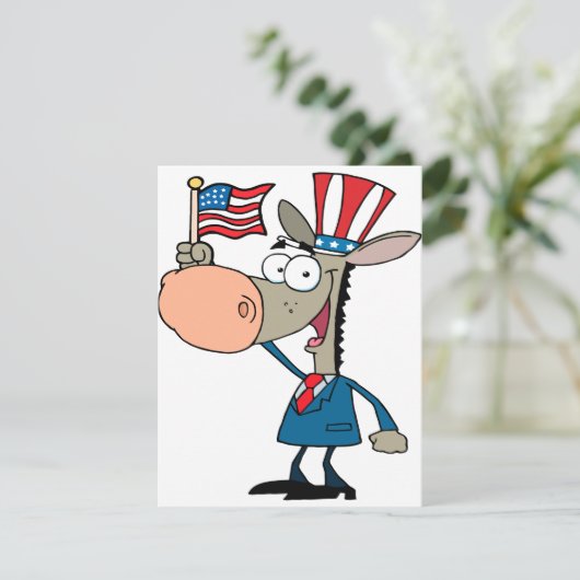 cute patriotic donkey cartoon democrat (Standing Front)