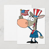 cute patriotic donkey cartoon democrat (Front/Back)