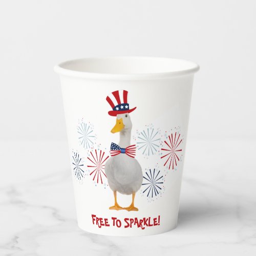 Cute Patriotic Duck Paper Cups