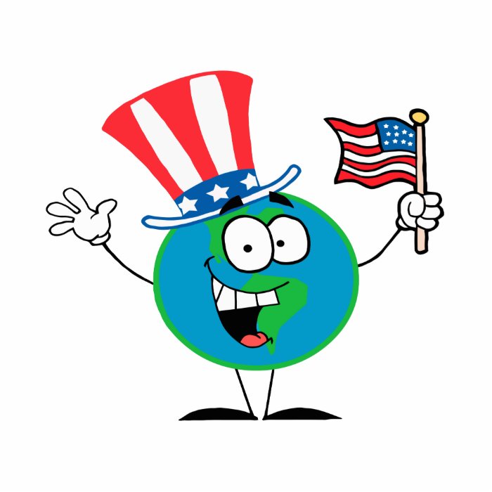 cute patriotic globe cartoon usa cut outs