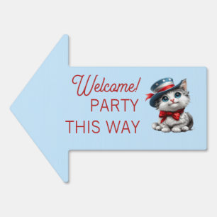 Cute Patriotic Kitten Cat Yard Sign