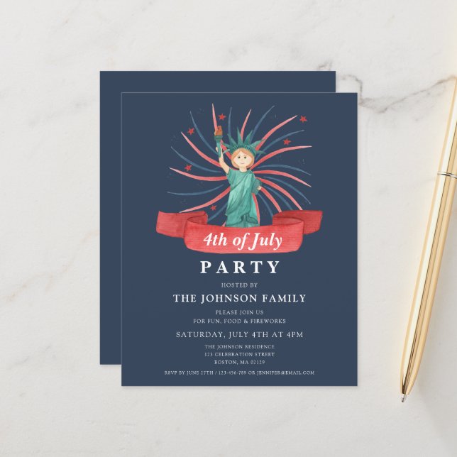 Cute Patriotic Red White And Blue 4th of July (Front/Back In Situ)