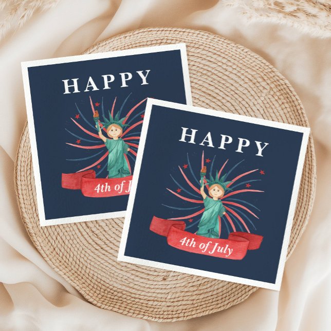 Cute Patriotic Red White And Blue 4th of July Napkins (Cute Patriotic Red White And Blue 4th of July Napkins)