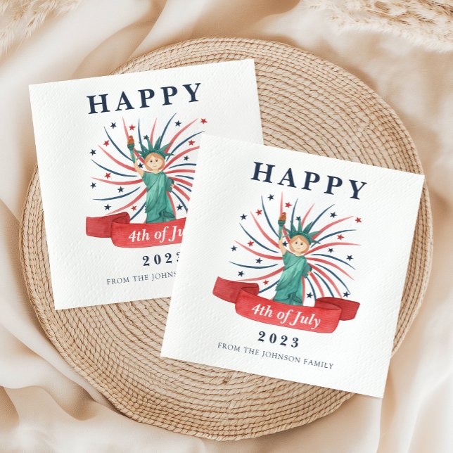 Cute Patriotic Red White And Blue 4th of July Napkins (Cute Patriotic Red White And Blue 4th of July Napkins)