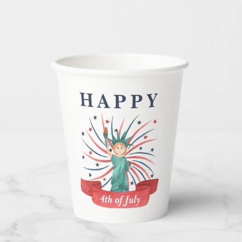 Cute Patriotic Red White And Blue 4th of July  Paper Cups