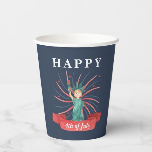 Cute Patriotic Red White And Blue 4th of July Paper Cups