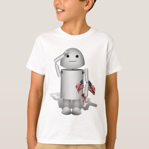 Cute Patriotic Robo_x9   T_Shirt