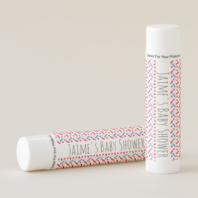 Cute Patriotic Sprinkles Baby Shower Lip Balm (Front)