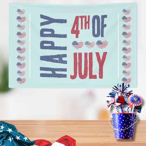 Cute Patriotic USA American Flag 4th Of July Banner