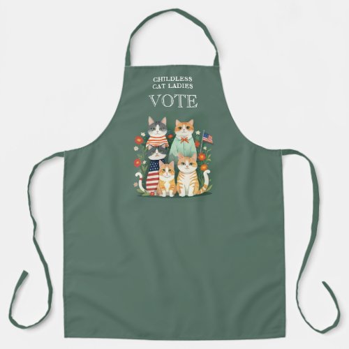 Cute Patriotics Childless Cats Ladies Vote  Apron