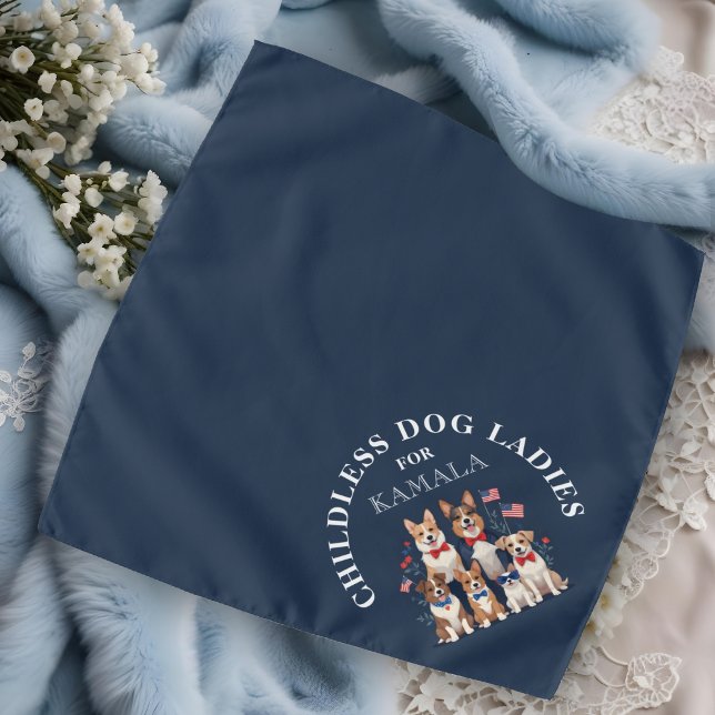 Cute Patriotics Childless Dogs Ladies Vote Bandana (Cute Patriotics Childless Dogs Ladies Vote Bandanas.)