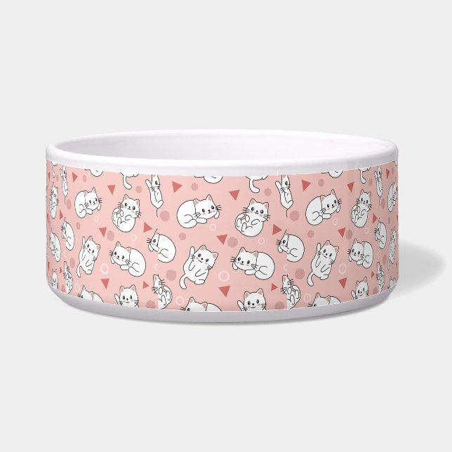 Cute Pattern Cat in different style  Bowl (Front)