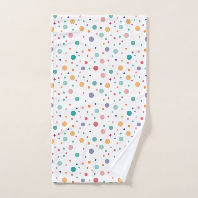 cute pattern colorful circles polka dots  hand towel  (Hand Towel)