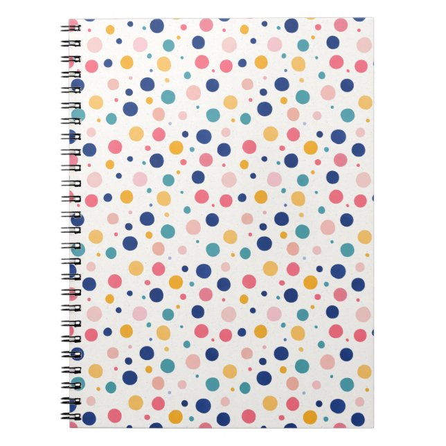 cute pattern colorful circles polka dots  notebook (Front)