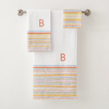 Cute Pattern Colorful Stripes Blue Orange Monogram