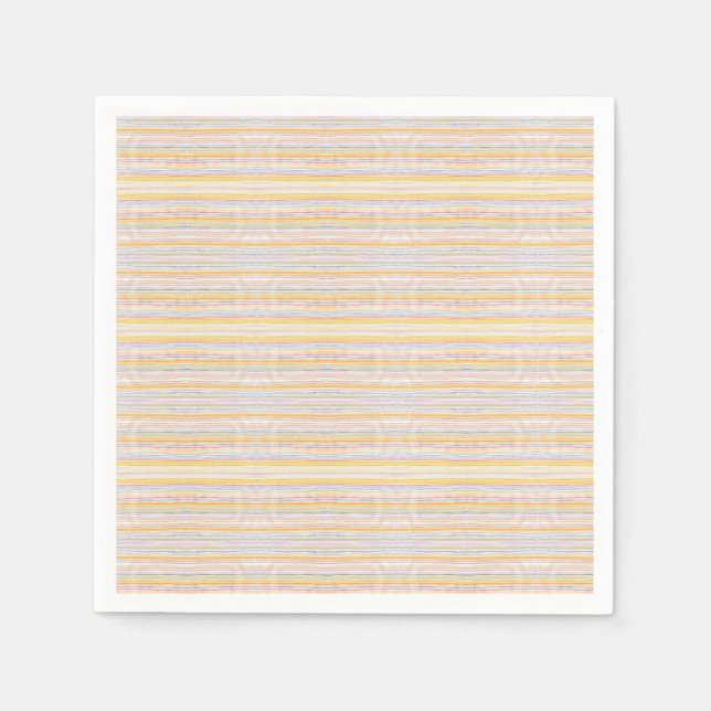 Cute Pattern Colorful Stripes Blue Orange Napkins (Front)