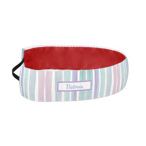 Cute Pattern Colorful Stripes Pink Blue Monogram Athletic Headband