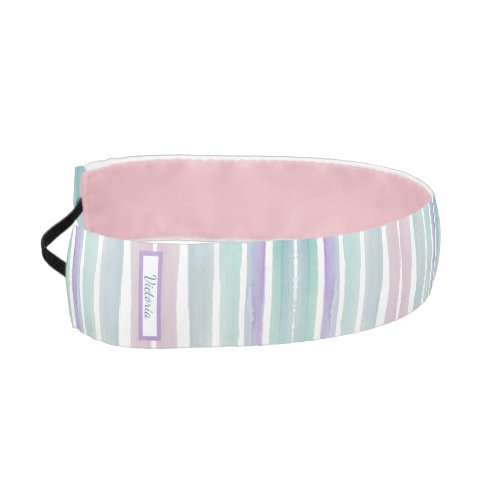 Cute Pattern Colorful Stripes Pink Blue Monogram Athletic Headband