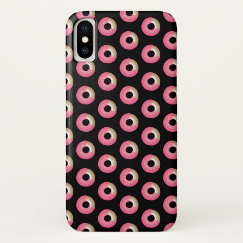 Cute Pattern fun Donut iPhone X Case