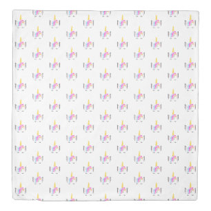 Cute Pattern Girly unicorn Duvet Cover