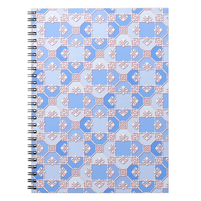 Cute Pattern in Shades of Blue Notebook (Front)