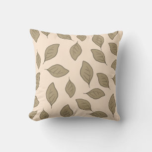Cute pattern leaves throw pillow