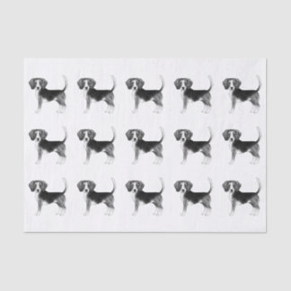 Cute Pattern Of A Beagle Dog In Black And White Tissue Paper