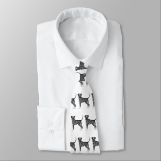 Cute Pattern Of A Boxer Dog In Black And White Neck Tie