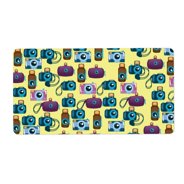 Cute Pattern of Cameras Label (Front)