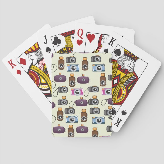 Cute Pattern of Cameras Poker Cards (Back)